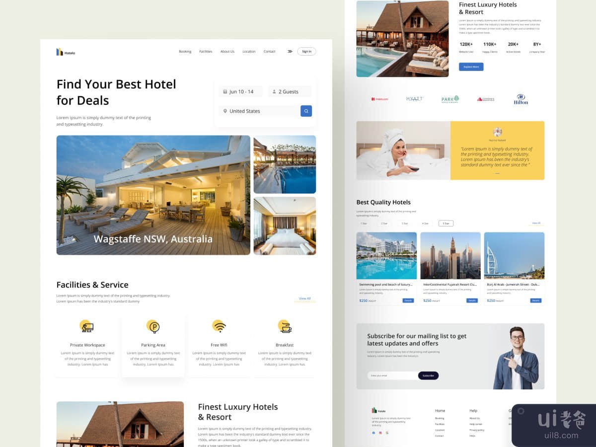 酒店预订网站设计(Hotel Booking Website Design)插图
