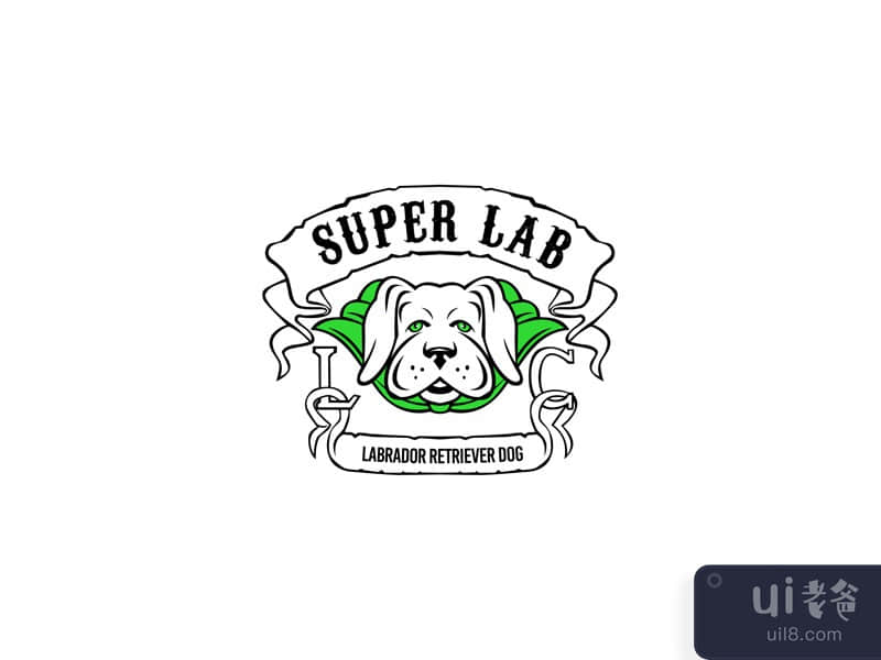 Super Labrador Retriever Dog Wearing Green Cape 