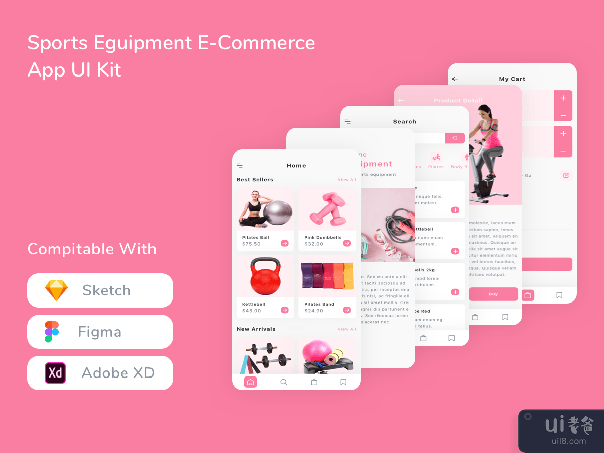 Sports Eguipment E-Commerce App UI Kit