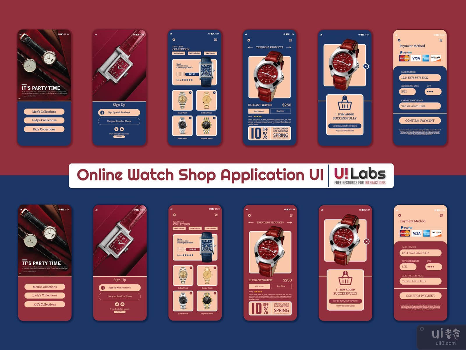 在线手表商店用户界面(Online Watch Shop UI)插图