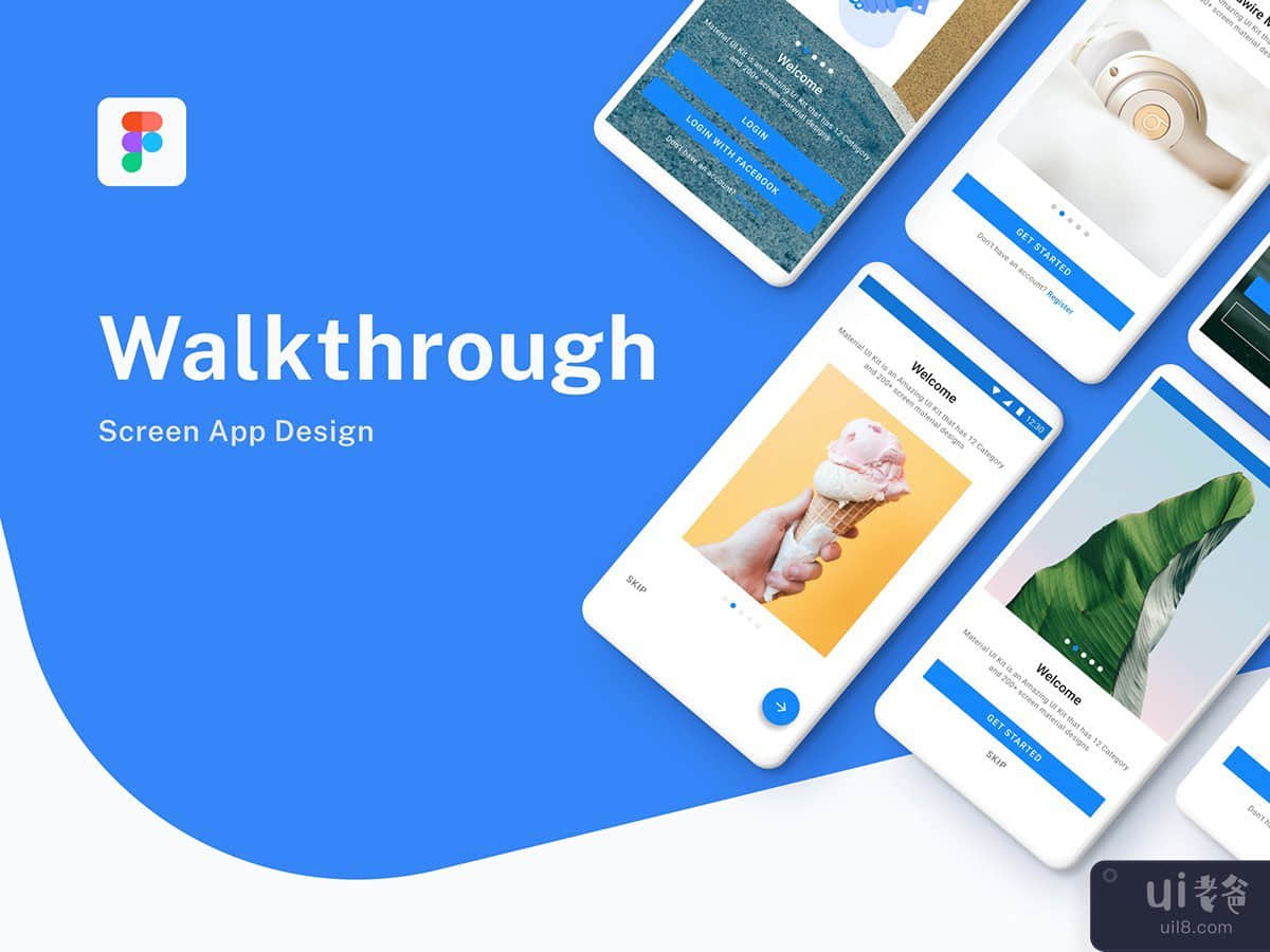Walkthrough Mobile App Screen Template