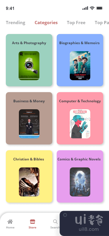 书籍设计用户界面(Books Design UI)插图1