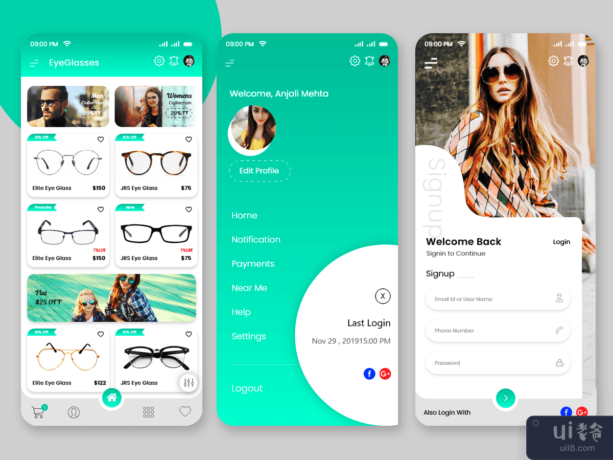 规格或眼镜在线购物商店移动应用程序(Specs or Eye Glasses Online Shopping Store Mobile App)插图1