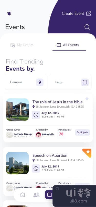 校园活动应用程序 - 宗教活动和聊天(Campus Event App - Religious Events and Chat)插图5