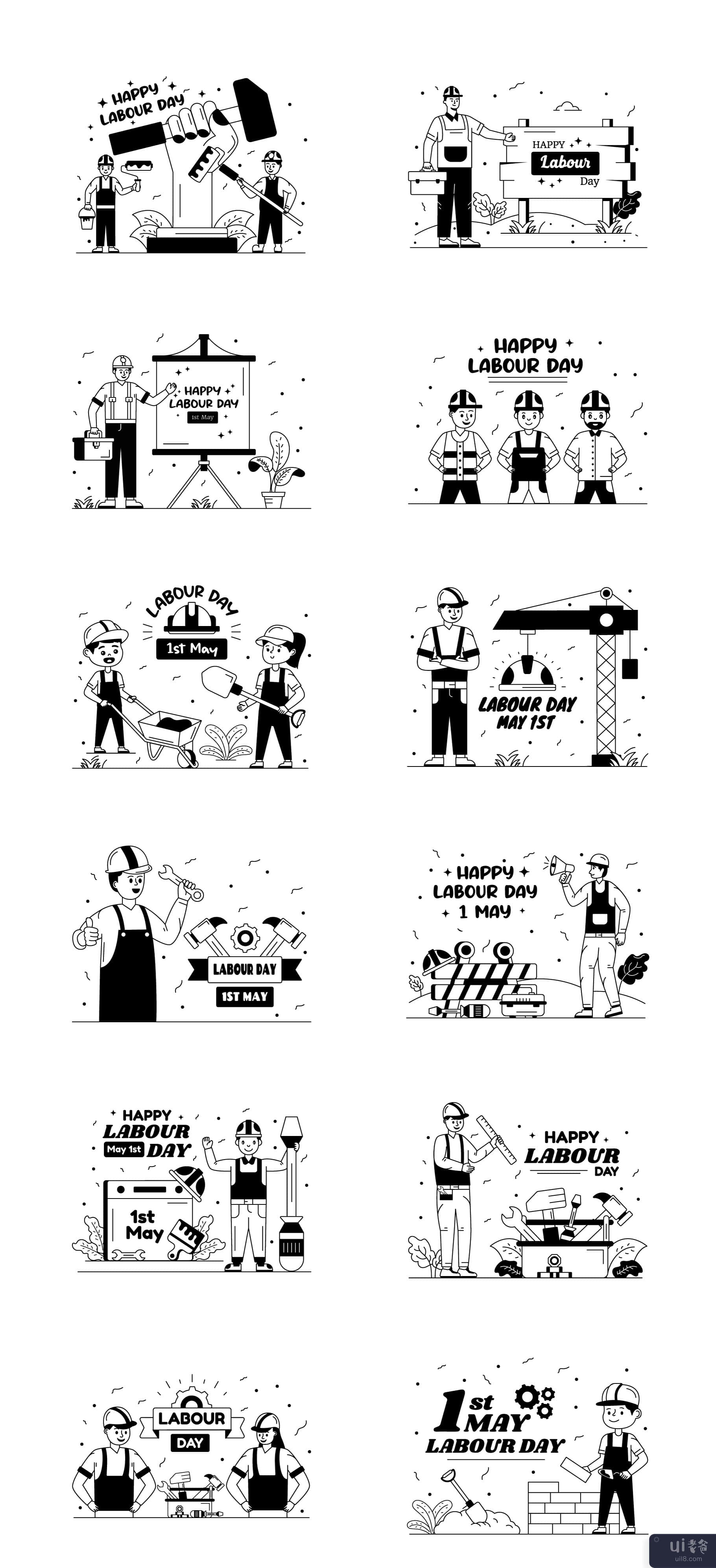 25 个国际劳动节插图(25 International Labor Day illustrations)插图2