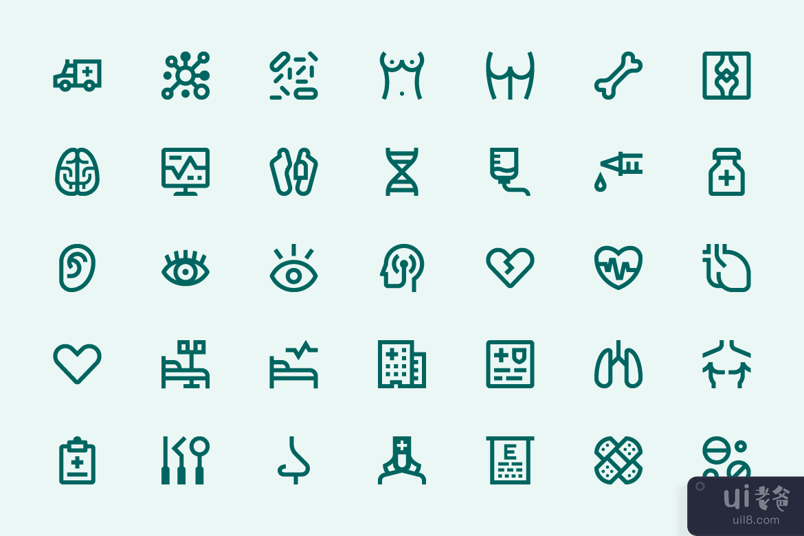医学图标(Medicine icons)插图