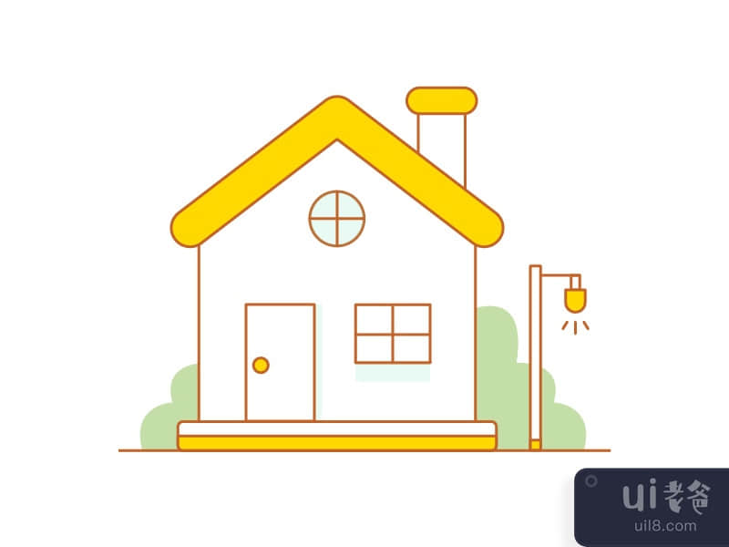 Home icon with light outline