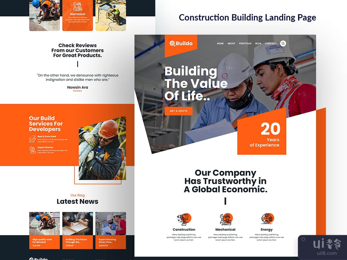 Construction Building Landing Page Template