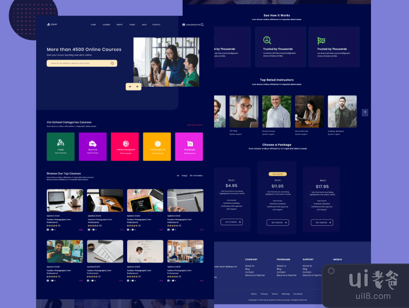 Online Education Website UI Design