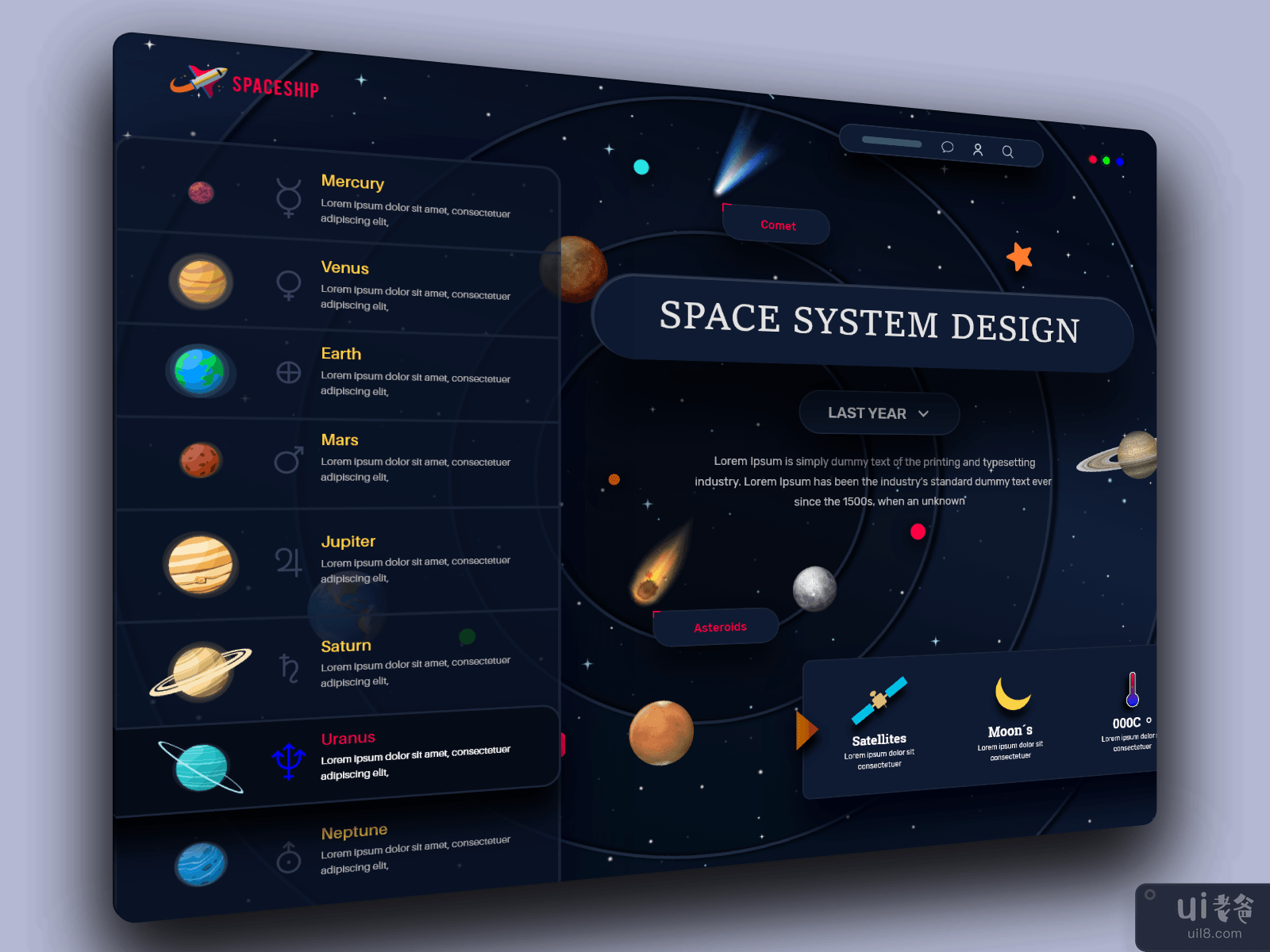 Discover space system web