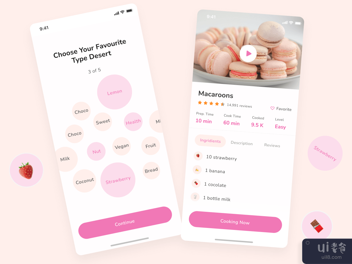 Recipe App Cooking App - IOS Mobile UI