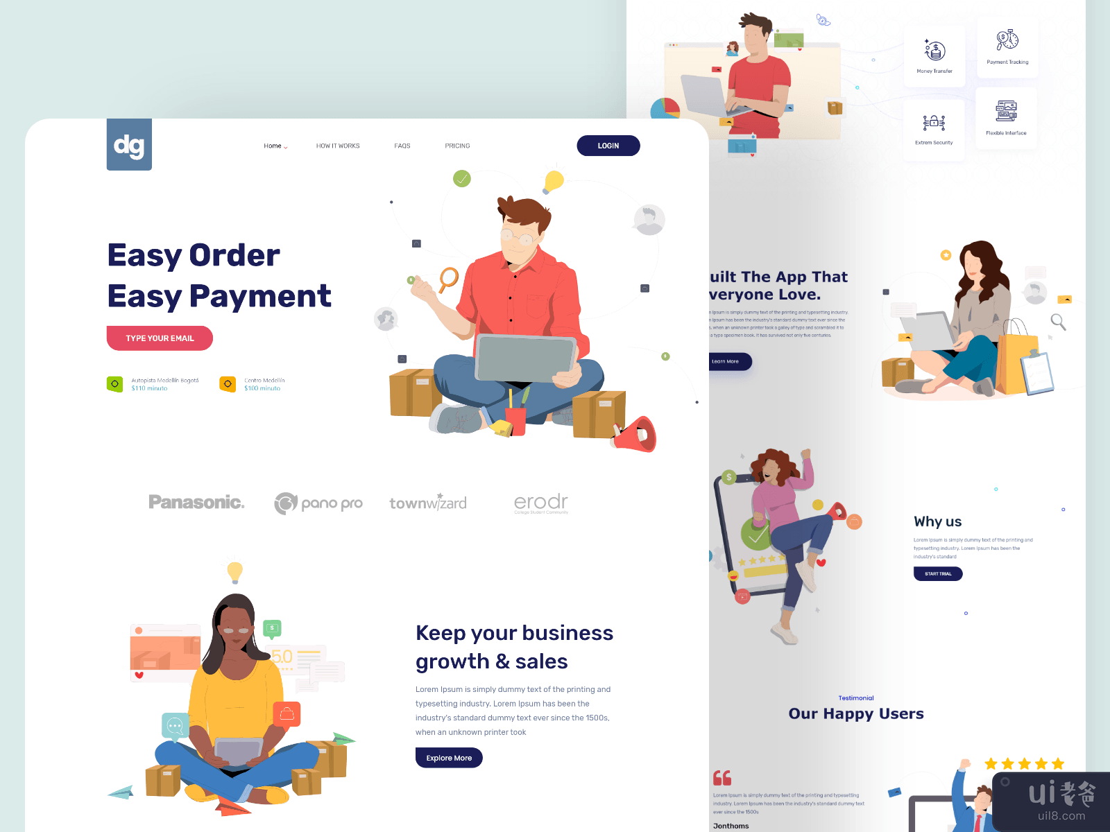 online app payments landing page