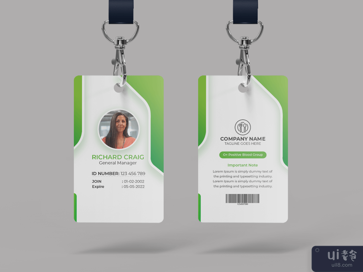 Creative ID Card Template Green