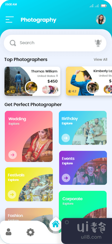 摄影师预订移动应用程序 UI 套件(Photographer Booking mobile app UI Kit)插图3