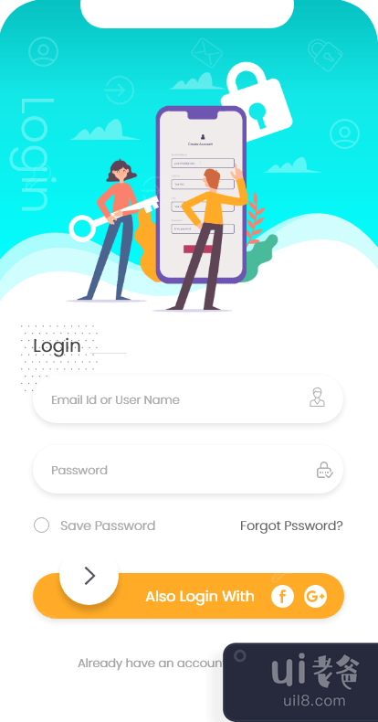 多服务应用程序登录、注册或登录屏幕设计第二阶段(Multi Service App Login, Signup or Signin Screen design Phase II)插图2