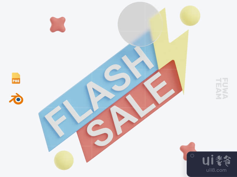 Flash Sale - 3D Ecommerce Icon Pack (front)