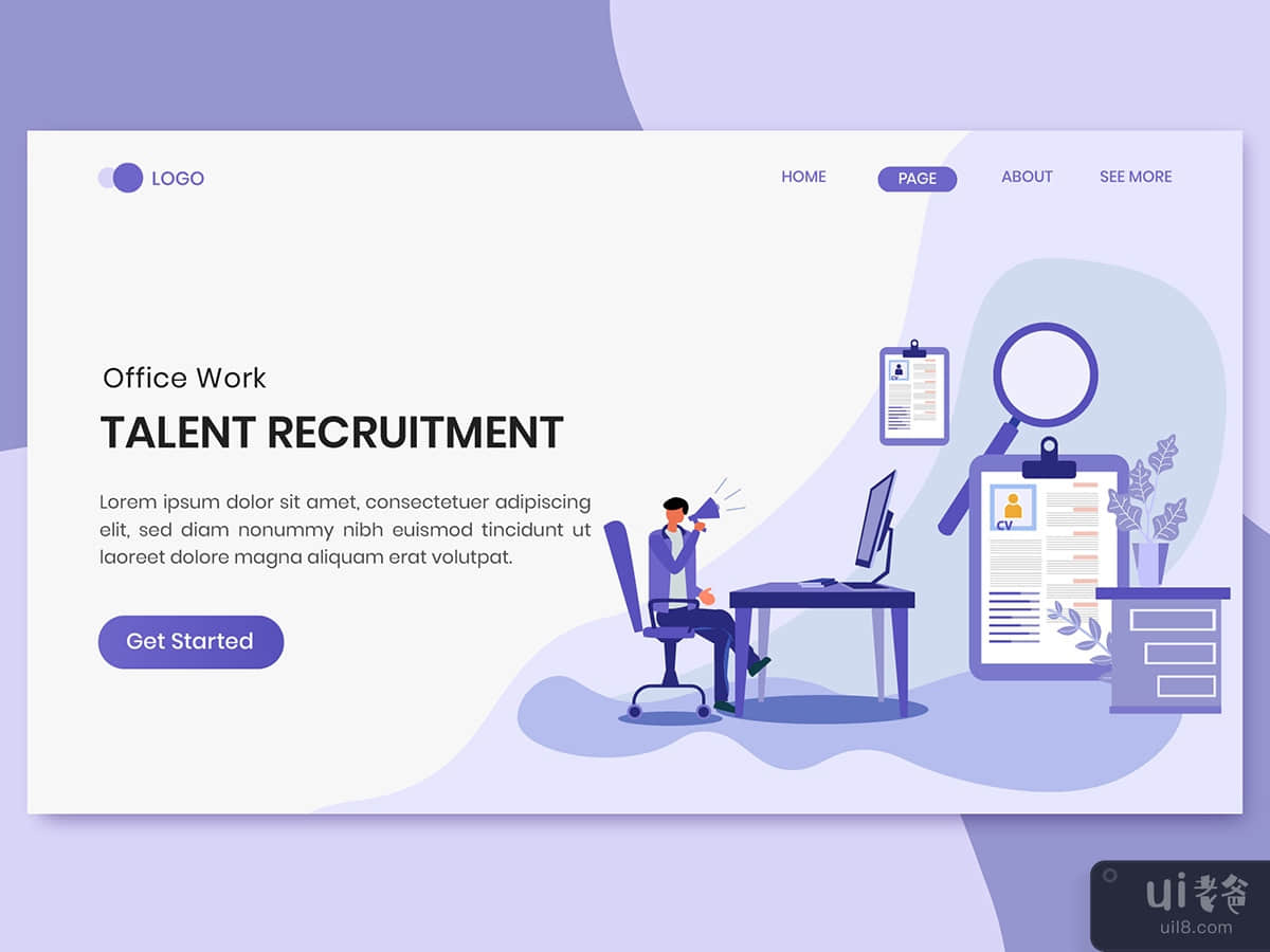 Recruitment Office Work Landing Page