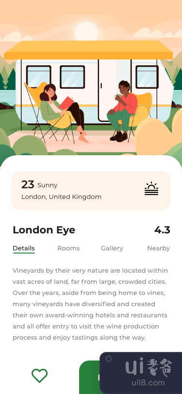 旅游应用界面(Travel app UI)插图1