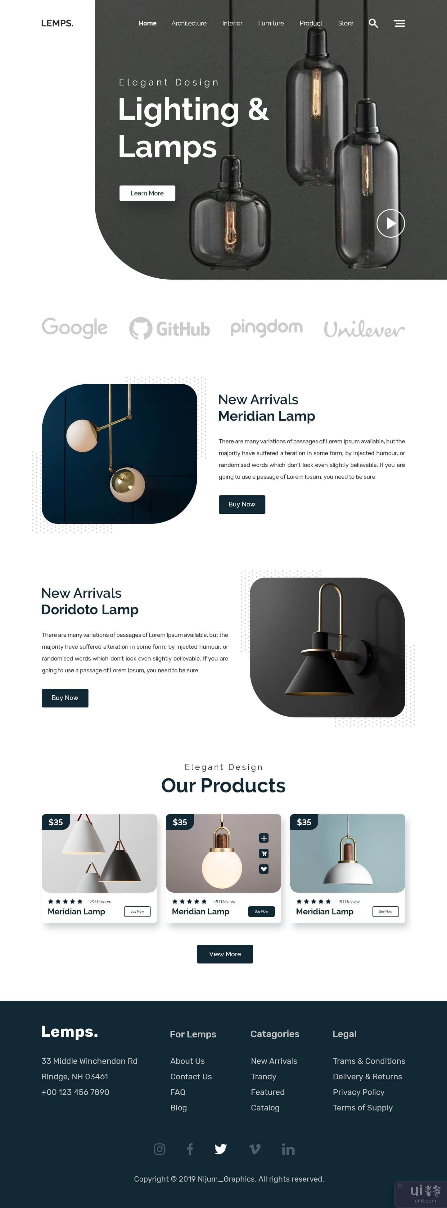 灯产品主页概念(Lamp Product Home Page Concept)插图