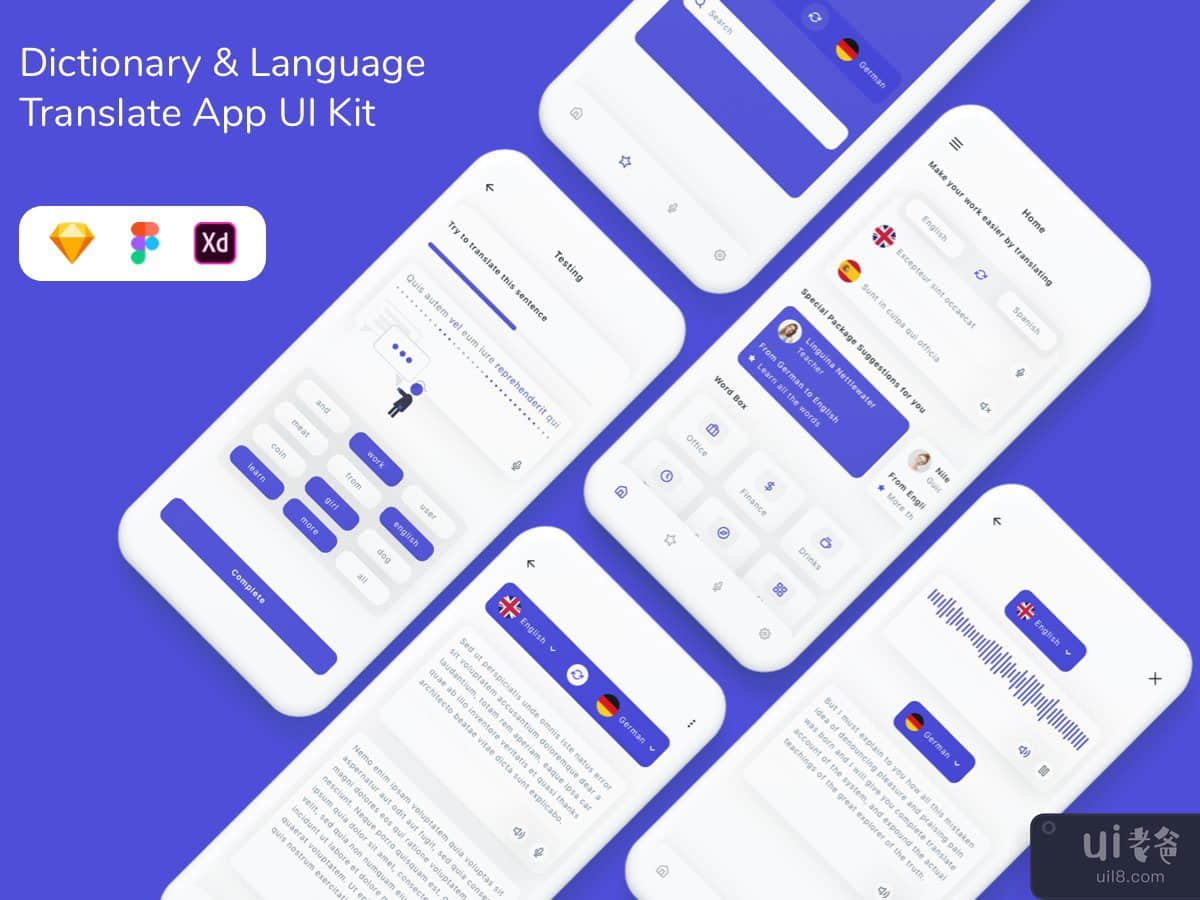 Dictionary & Language Translate App UI Kit