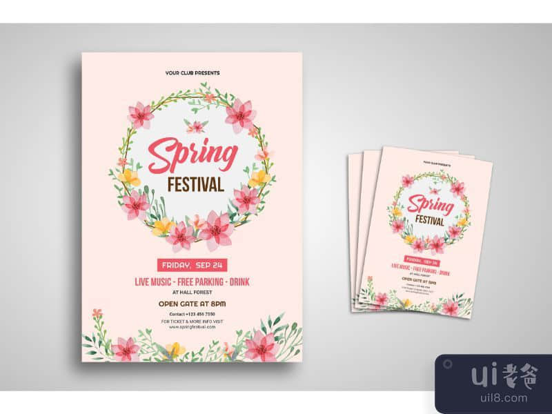 Flyer Template Spring Festival Classic