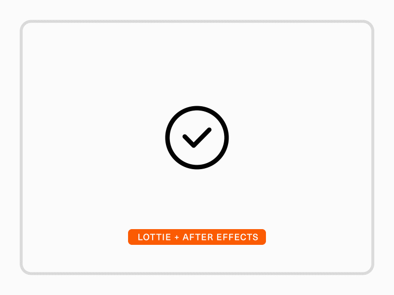 Checkmark icon animated AE + Lottie