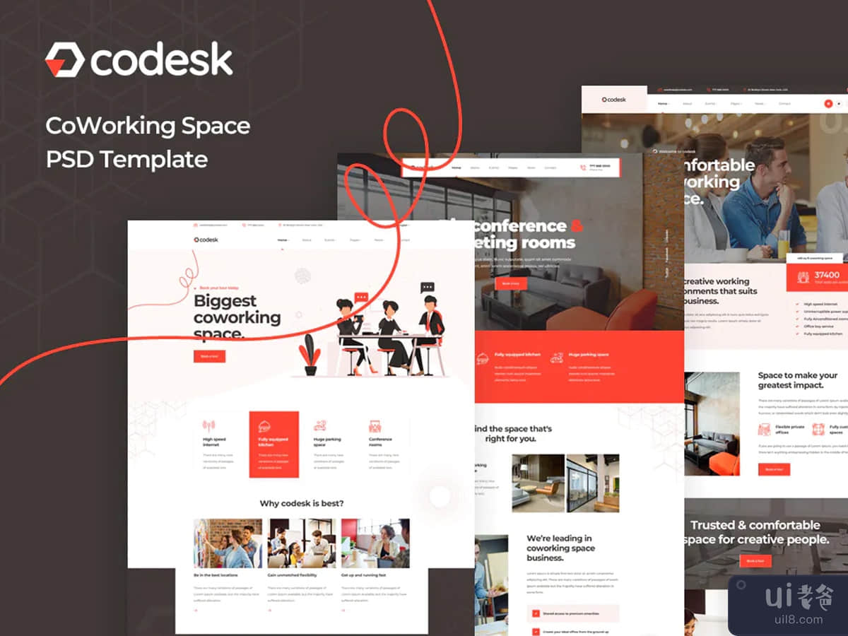 Codesk - Coworking Space PSD Template