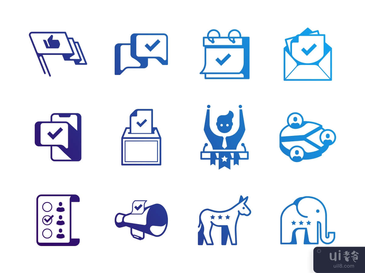 Election and vote icon set