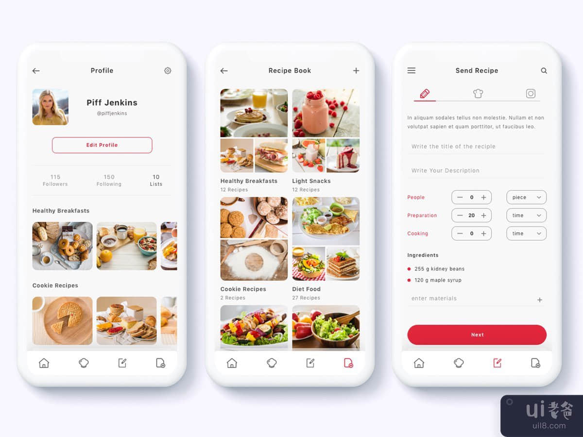 Roka - 食谱和食物计划应用程序 UI 套件(Roka - Recipes and Food Plan App UI Kit)插图2