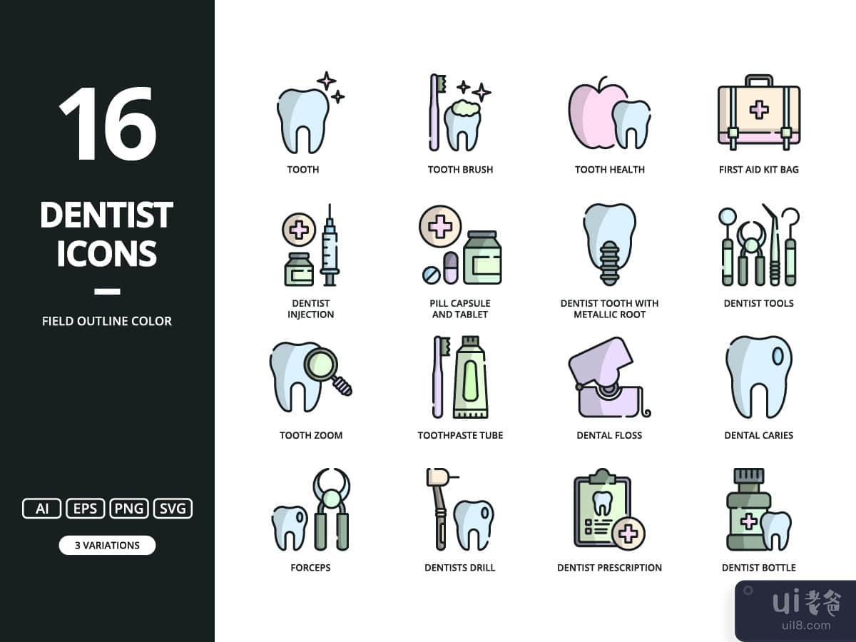 牙医图标(Dentist Icons)插图2