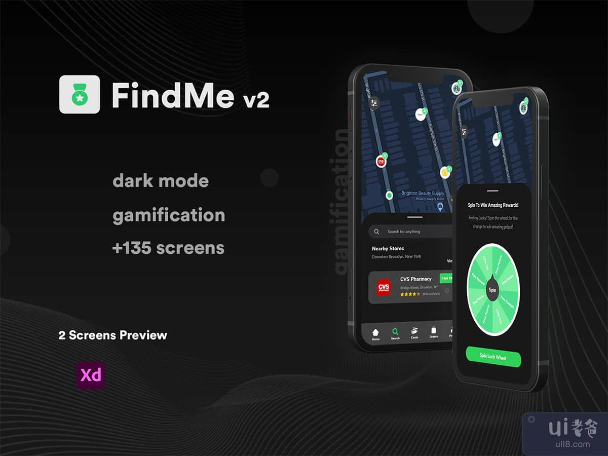 FindMe v2 Dark Mode Mobile App