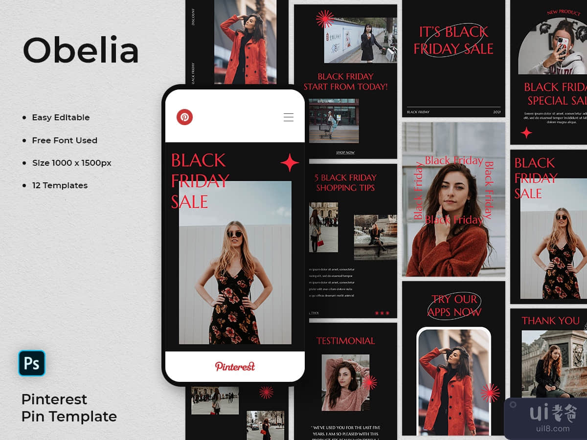 Obelia - Black Friday Pinterest Pin Template