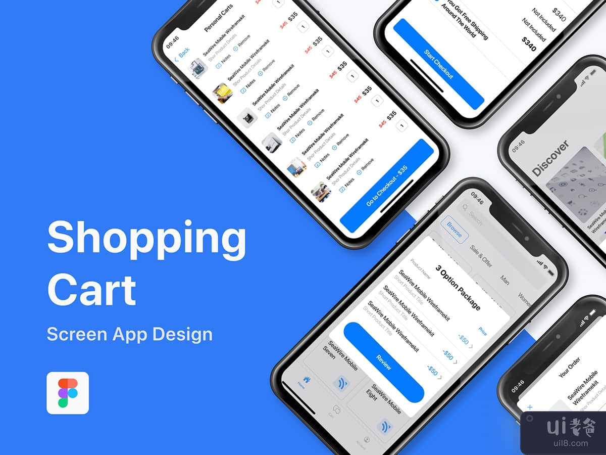 Shopping Cart Mobile App Screen Template