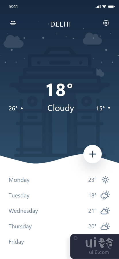 天气应用程序设计用户界面(Weather App Design UI)插图