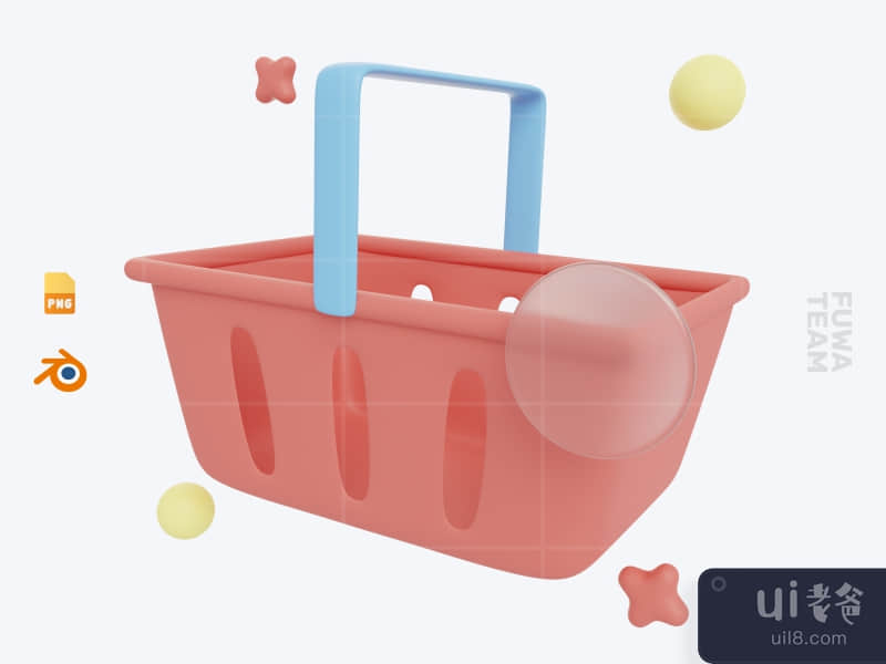 Shopping Basket - 3D Ecommerce Icon Pack
