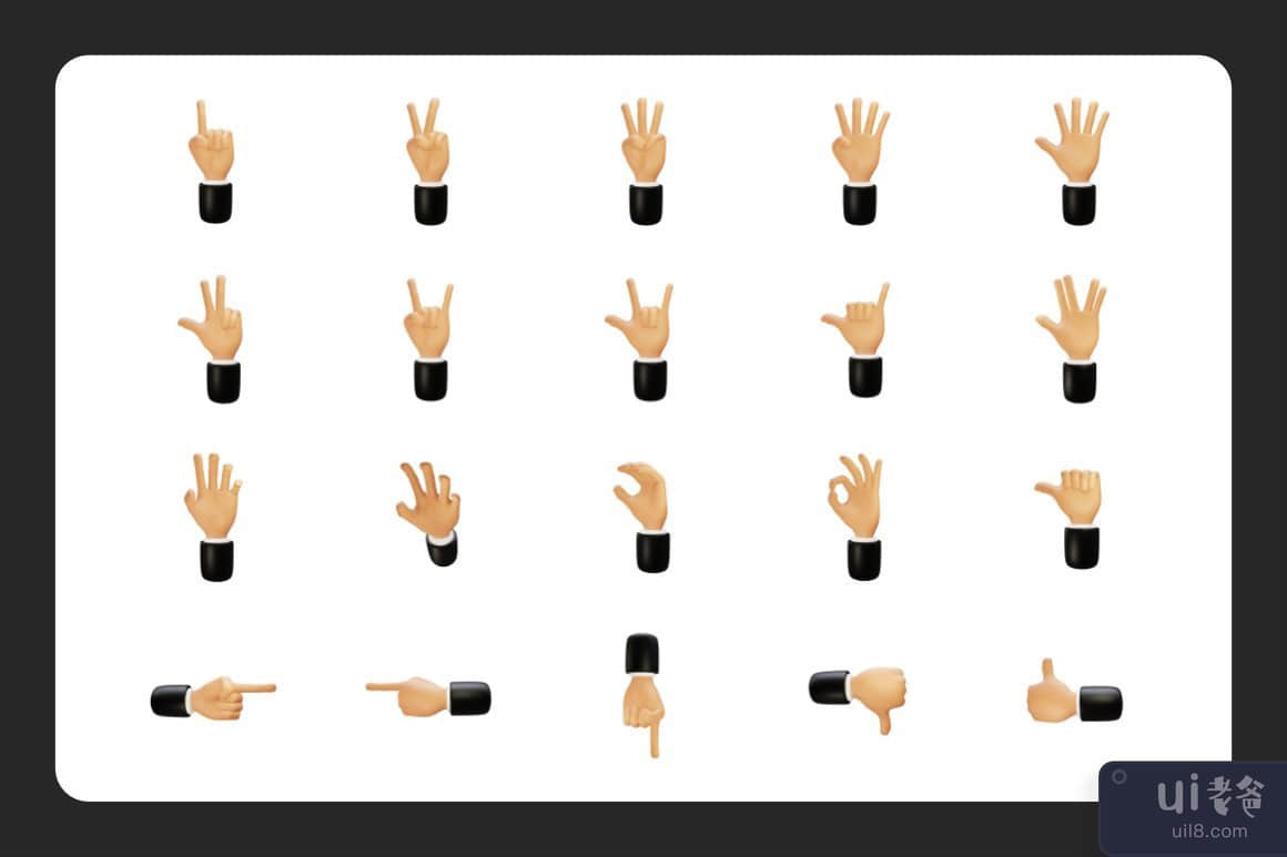 手势 3D 图标(Hand Gesture 3D Icons)插图