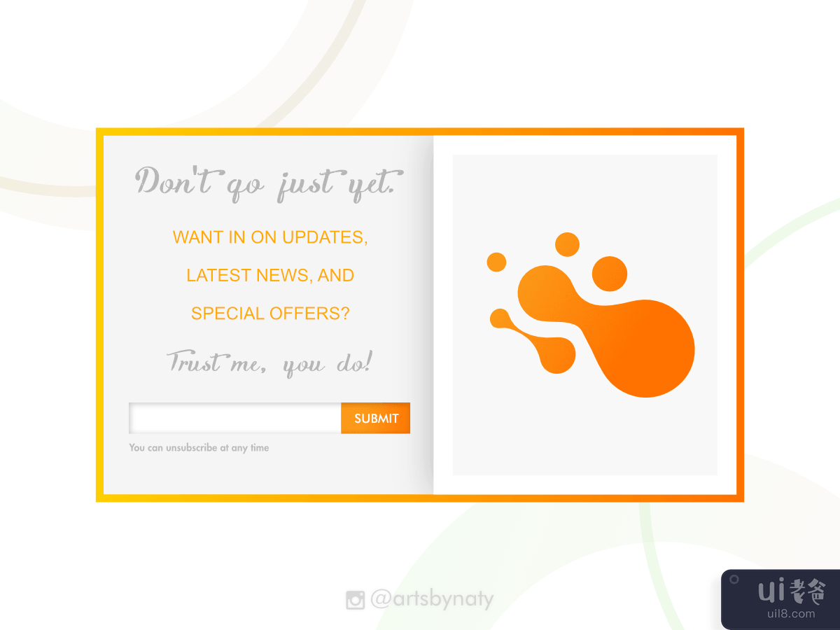 橙色 3 弹出式 UI 设计 + Bonus 404 页面未找到惊喜设计(Orange 3 popup UI designs + Bonus 404 page not found surprise design)插图1