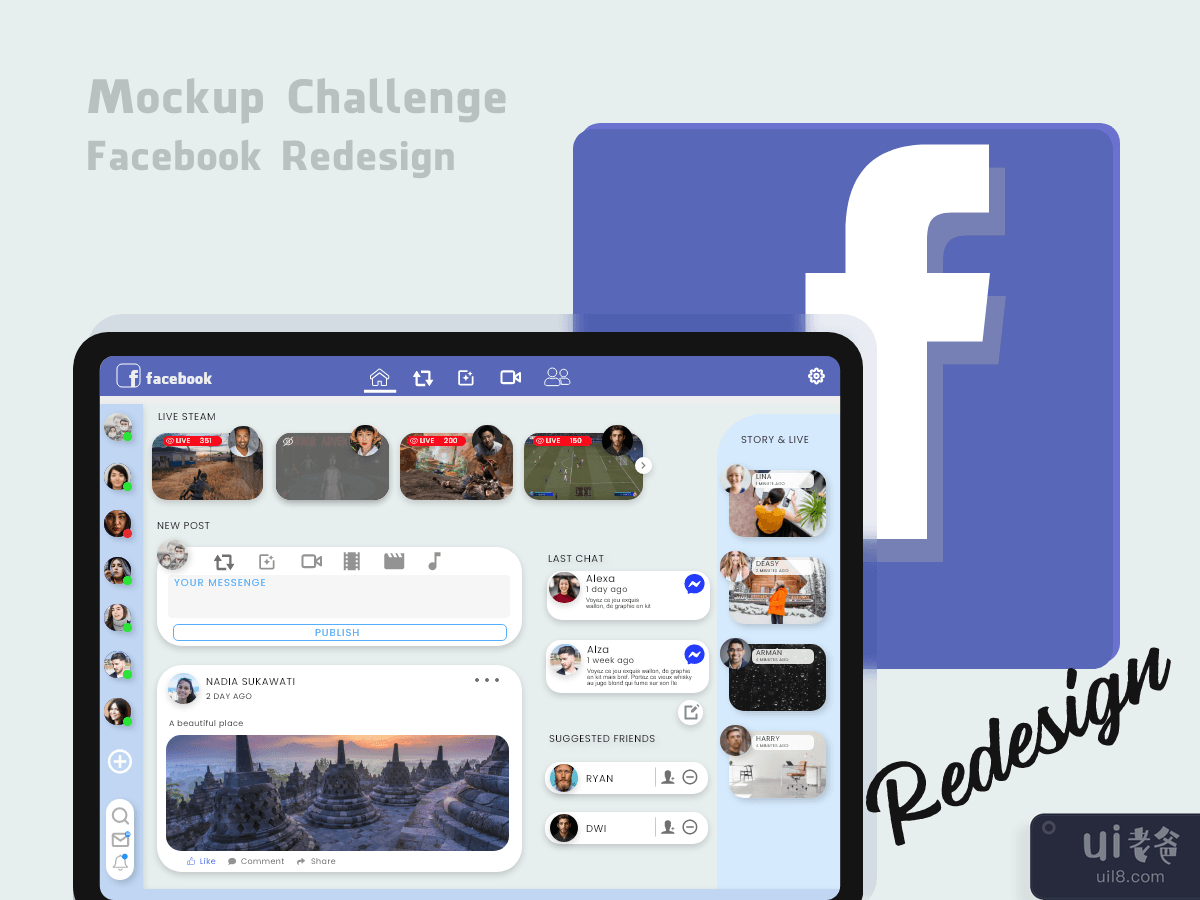 样机重新设计 Facebook(Mockup Redesign Facebook)插图