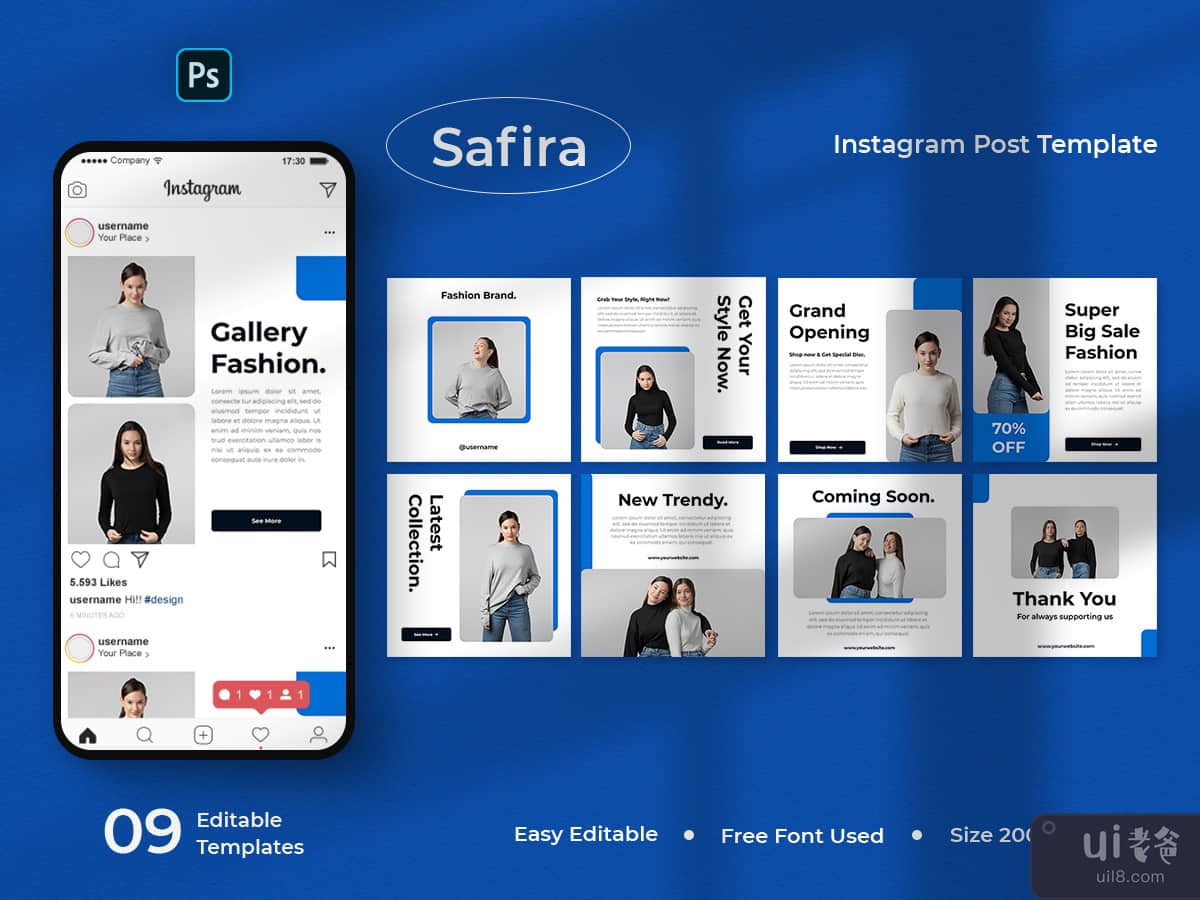 Safira - Fashion Social Media Post Template