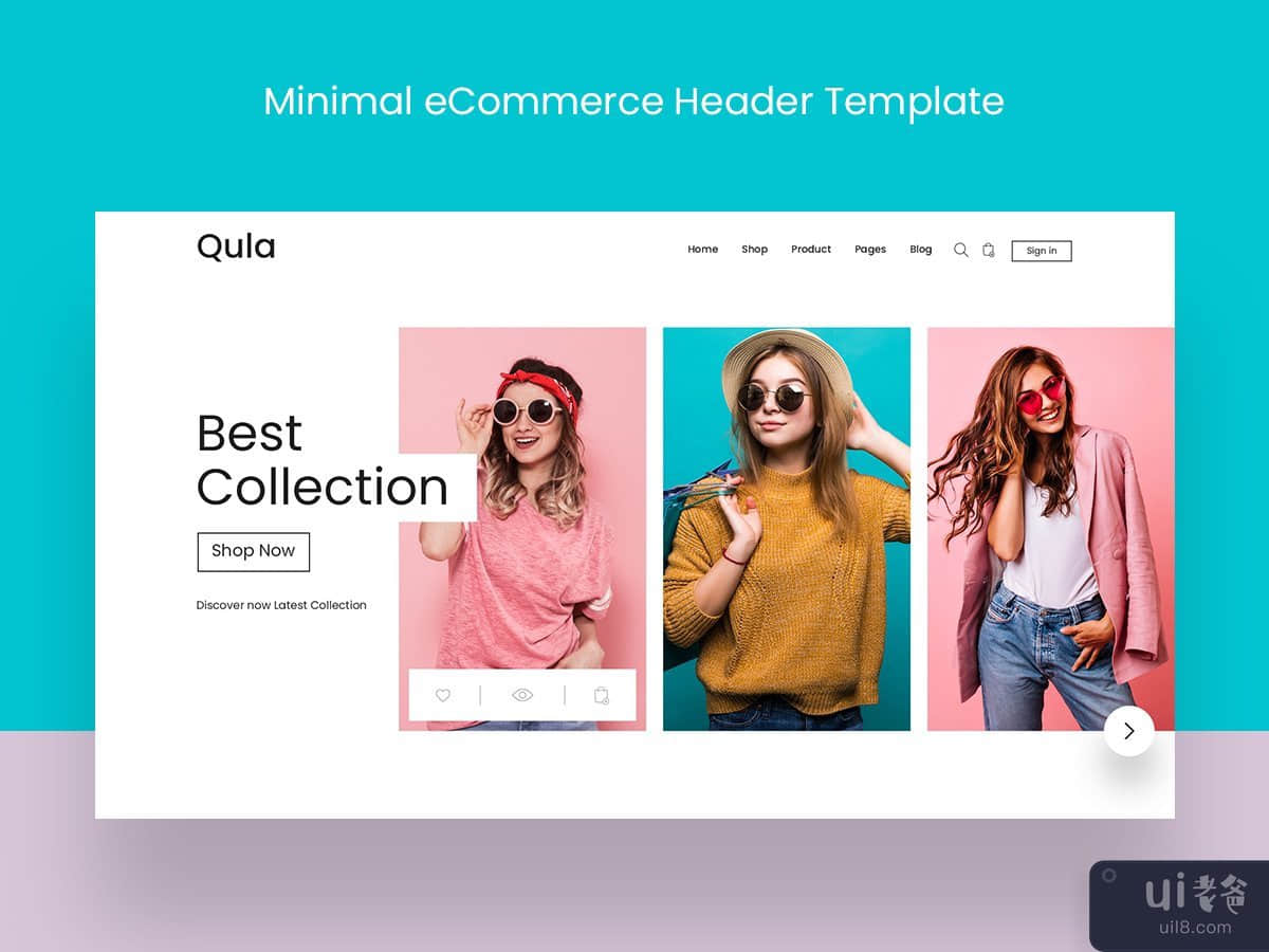 最小的电子商务标题模板(Minimal eCommerce Header Template)插图