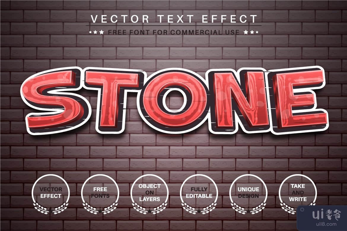 涂鸦砖 - 可编辑的文字效果，字体样式(Graffiti Brick -  Editable Text Effect, Font Style)插图3