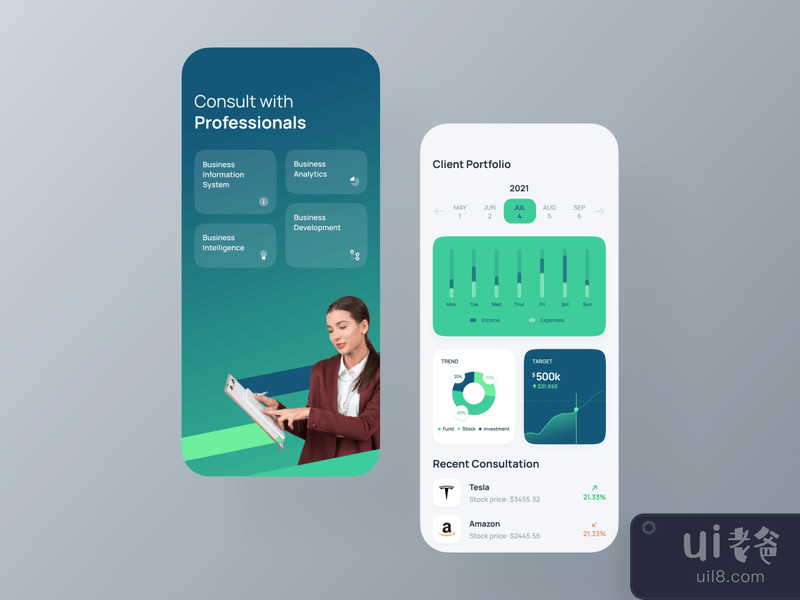 Business consultancy IOS app UI app