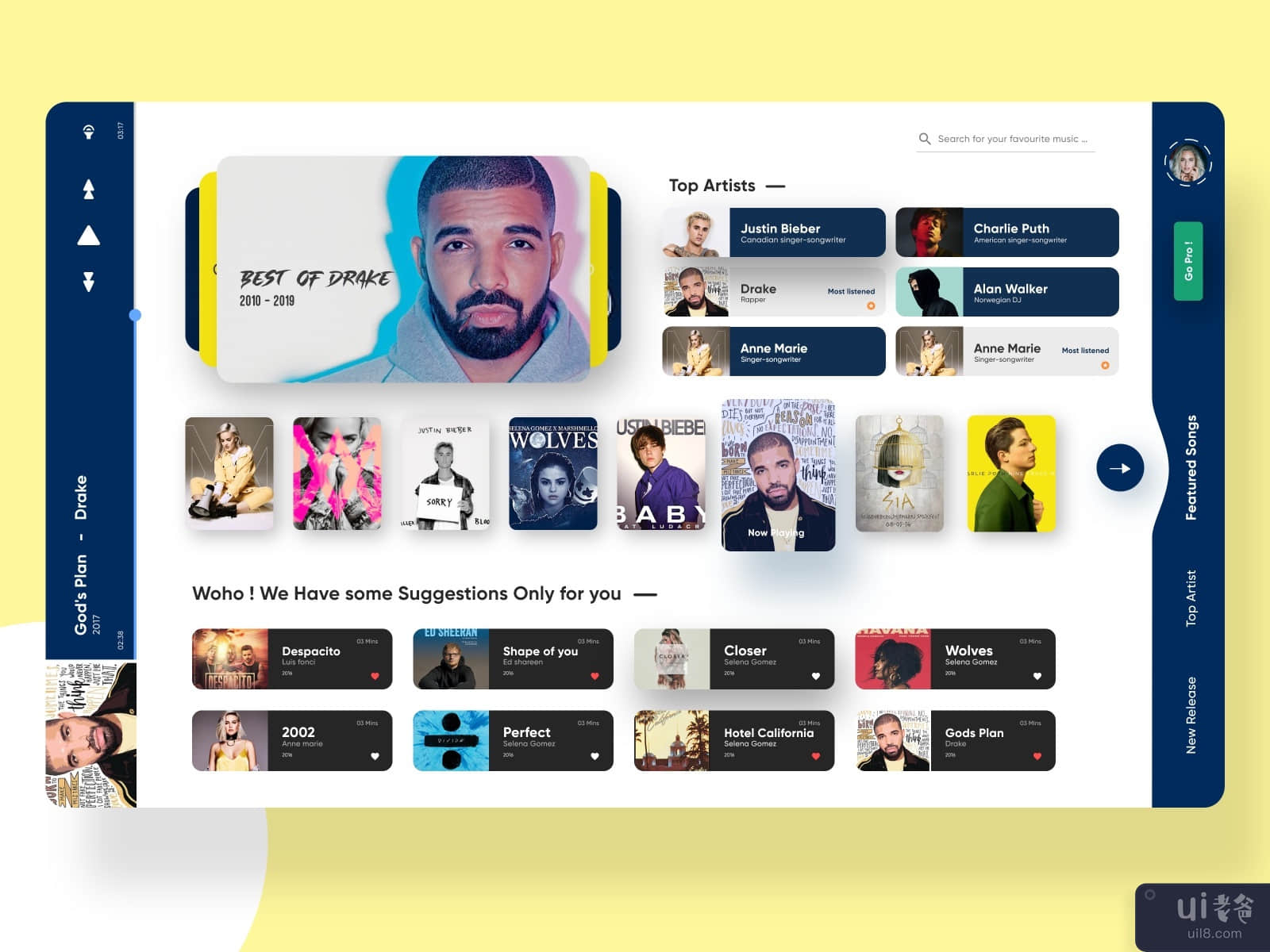 Music Web App Design Concept