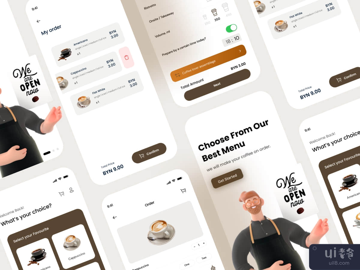 咖啡店App UI设计(Coffee Shop App Ui Design)插图