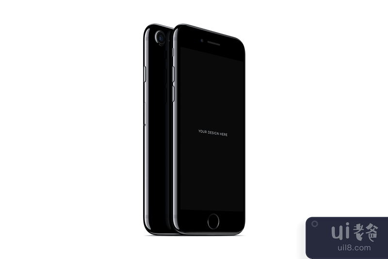 iPhone 7 墨黑色样机(iPhone 7 Jet Black Mockup)插图