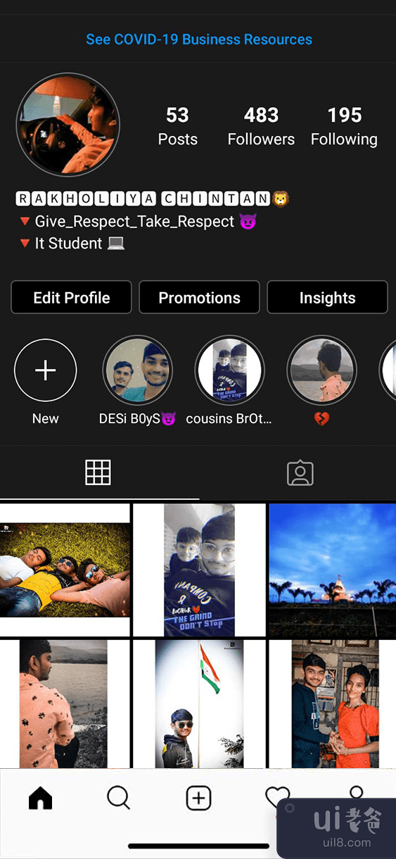 Instagram 个人资料重新设计 UI 套件(Instagram Profile Redesign UI Kit)插图