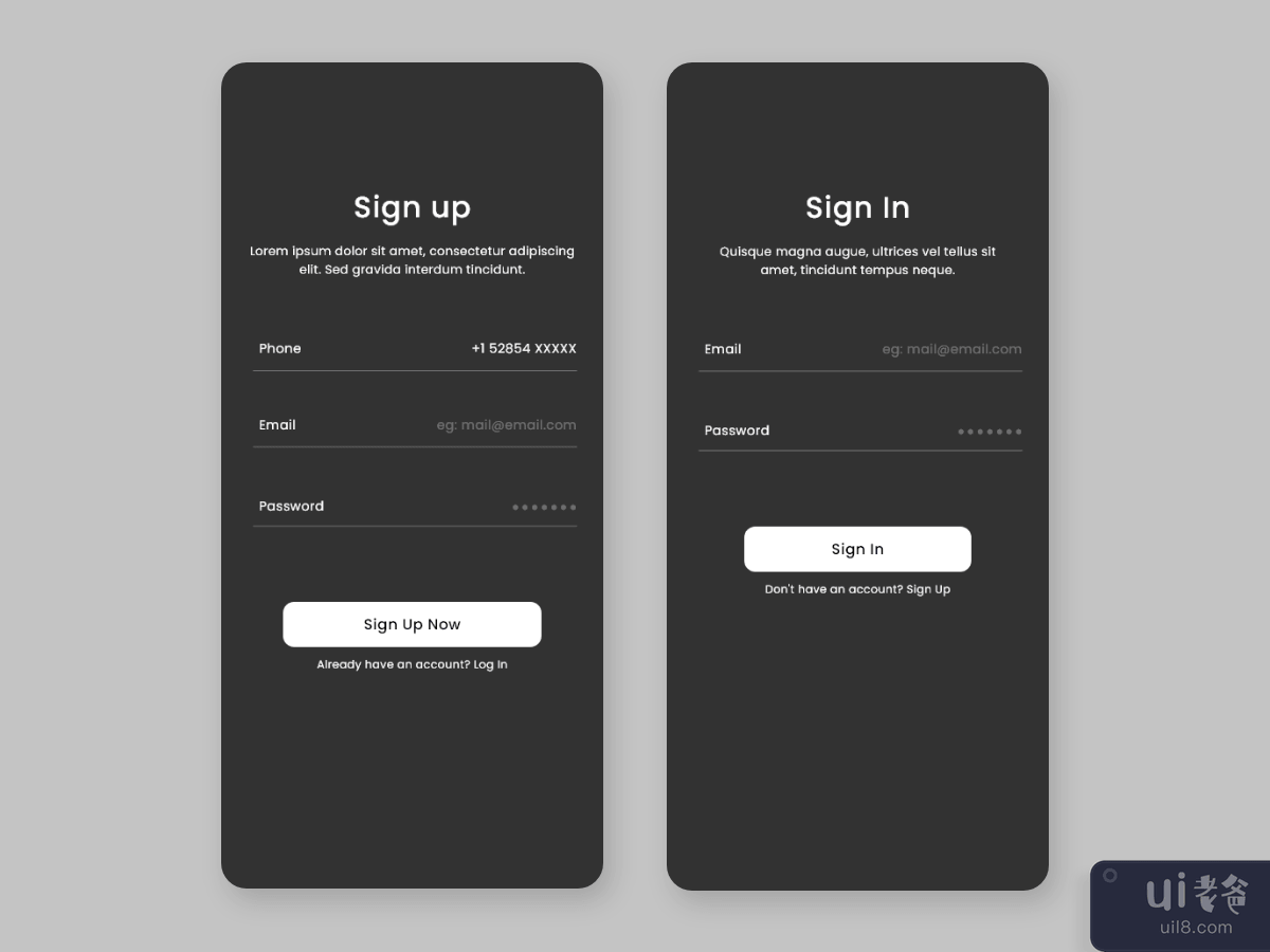 sign in-sign up screen