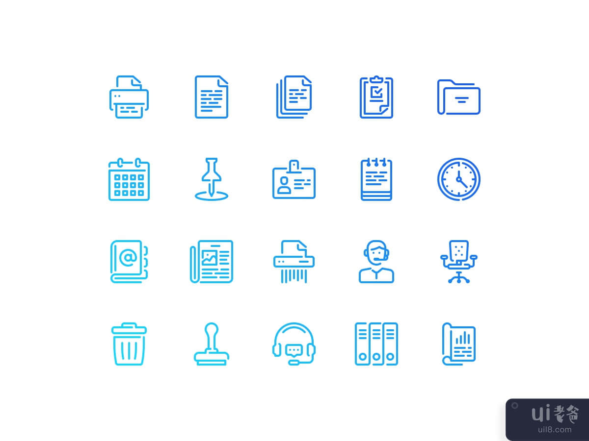 20 Office life icons