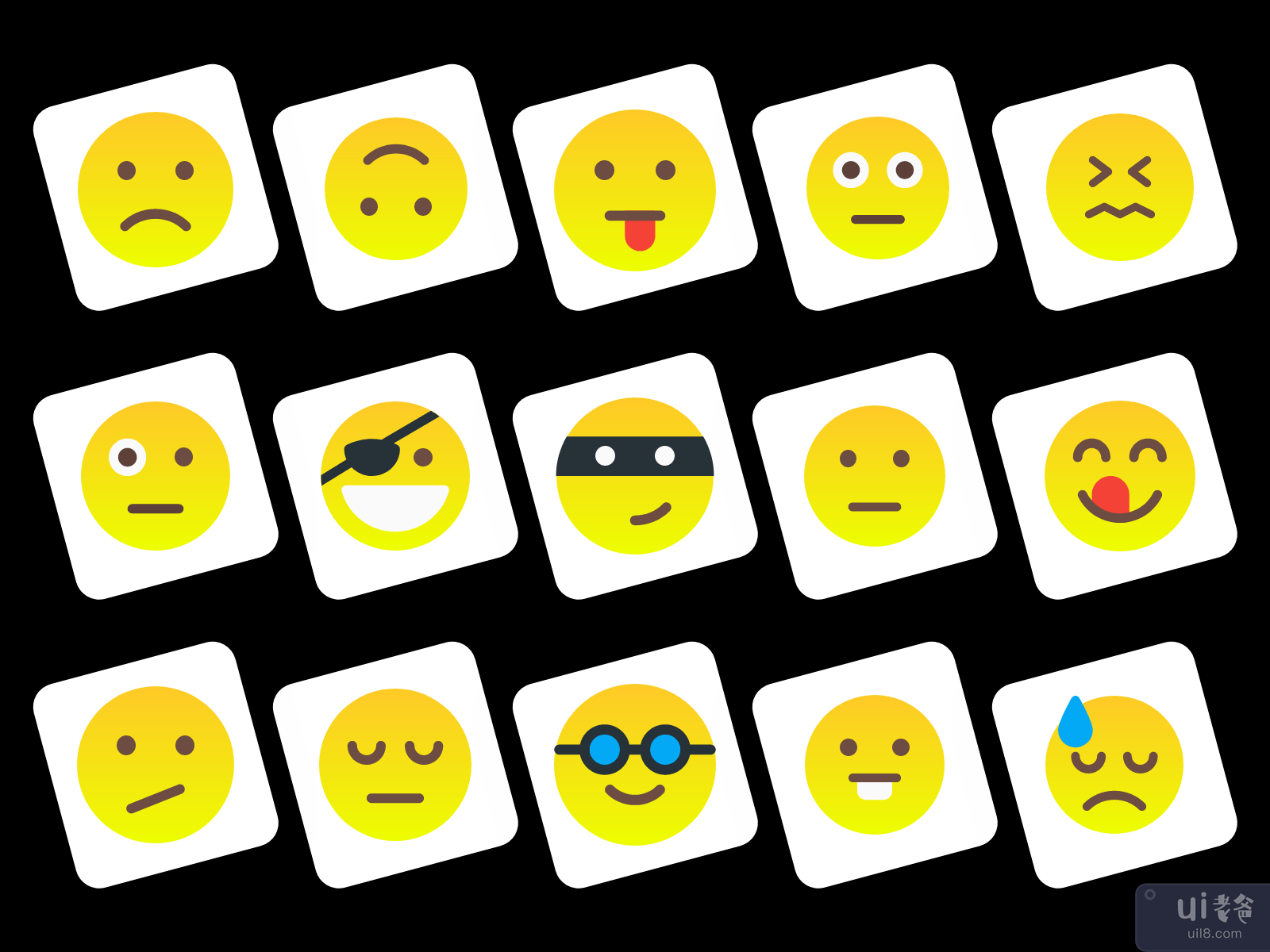 表情符号图标集 V1-表情符号集合(Emoji Icon Set V1- Emojis Collection)插图