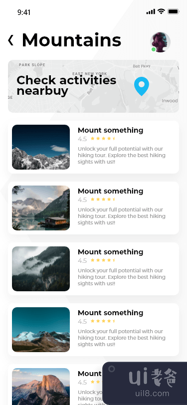 远足活动用户界面(Hiking Activity UI)插图3